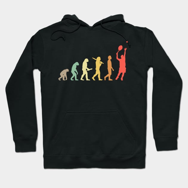 Retro Tennis Evolution Gift For Tennis Players Hoodie by OceanRadar